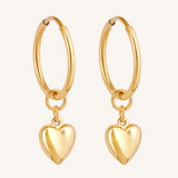 Baby Heart Hoops Large - Gold