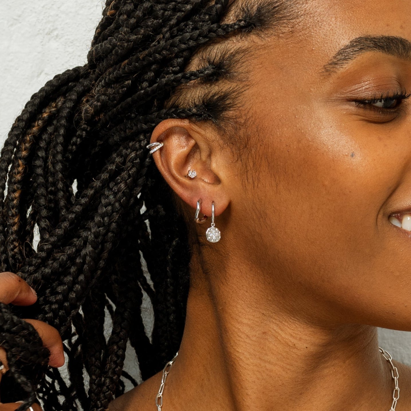 Cosmic Star Earrings - Silver