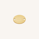 Engravable Connecting Oval Charm - Gold