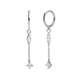 Isabella Crystal Drop Earrings in Silver