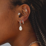 Mini Rectangle Hoop - Silver