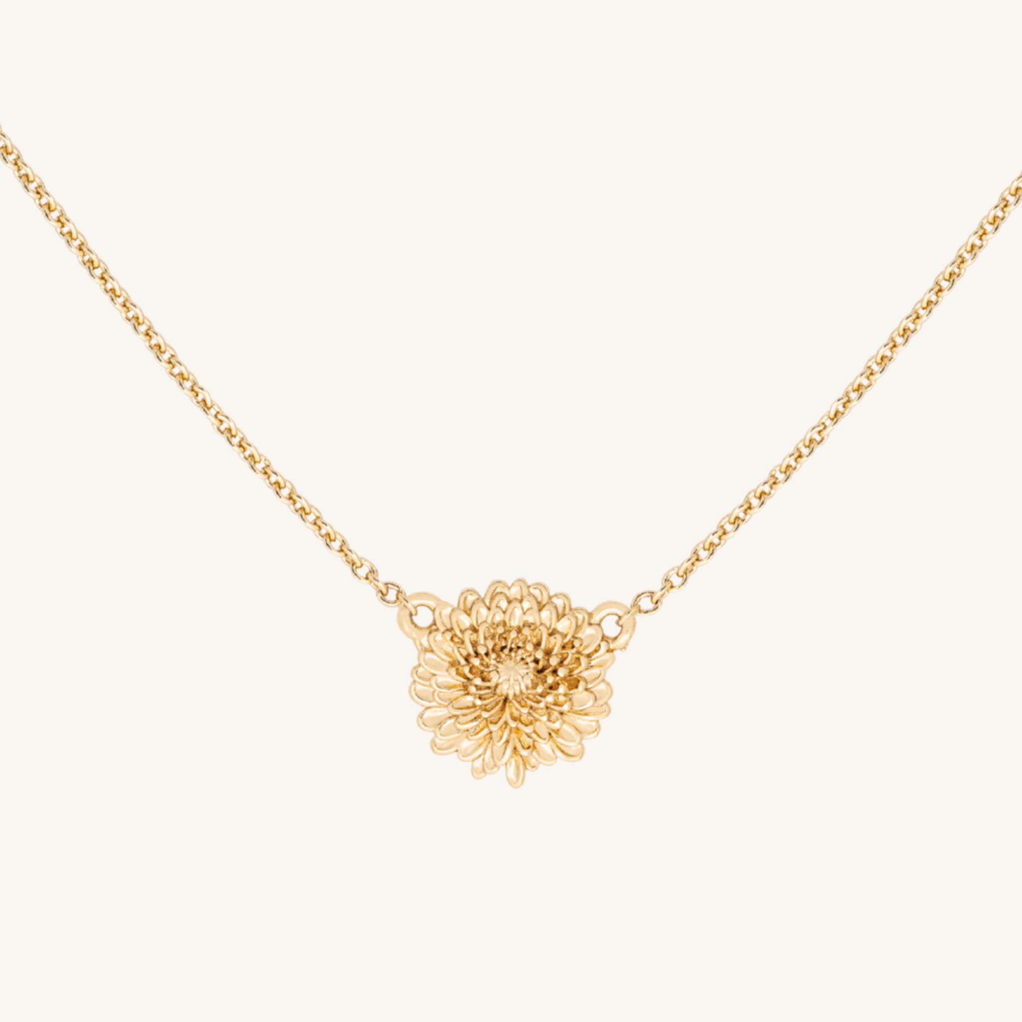 November Birth Flower Necklace Chrysanthemum 14k Gold Filled