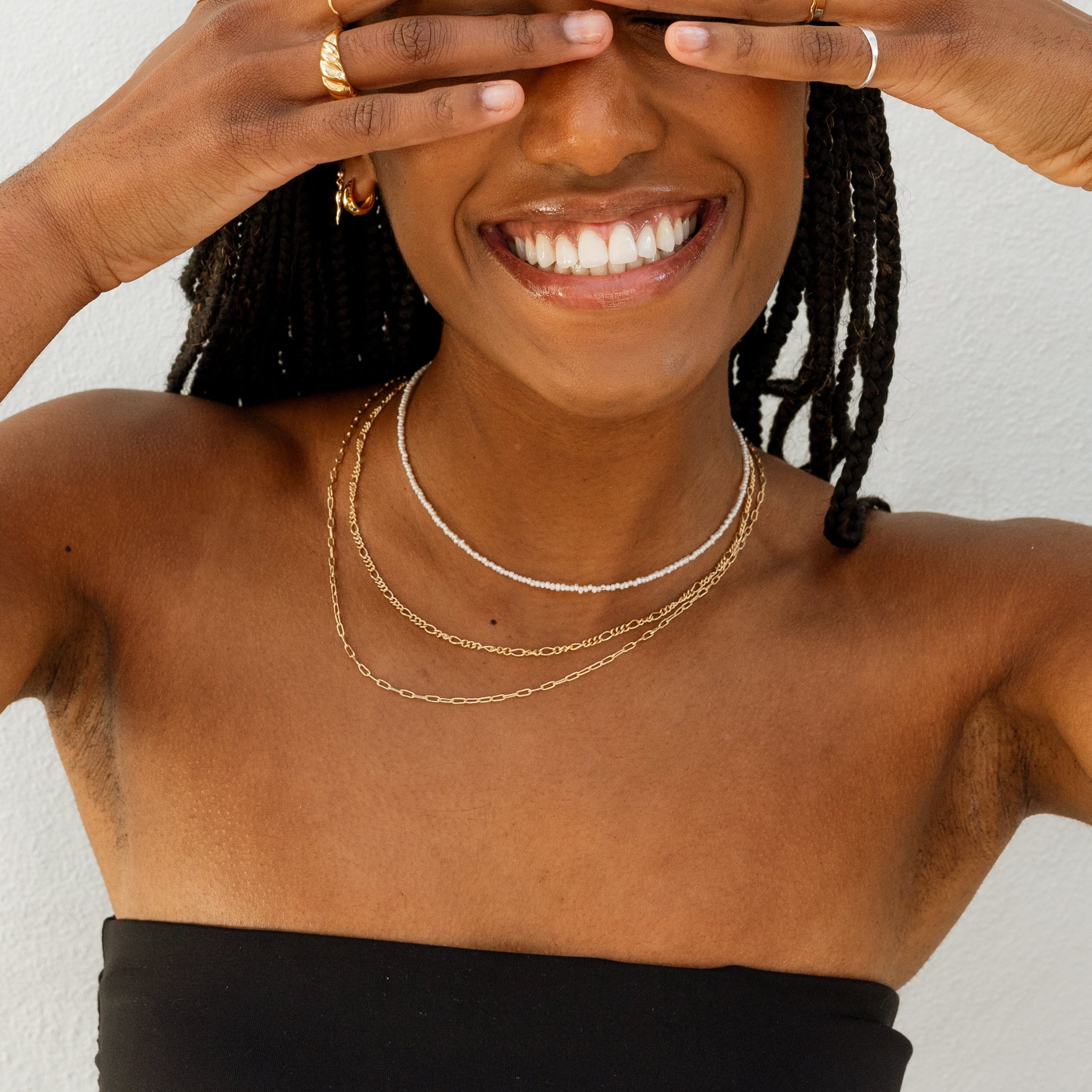 Selene Paperclip Necklace in Gold