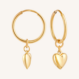 Baby Heart Hoops Large - Gold