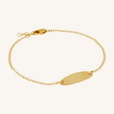 Engravable Oval Charm Bracelet - Gold