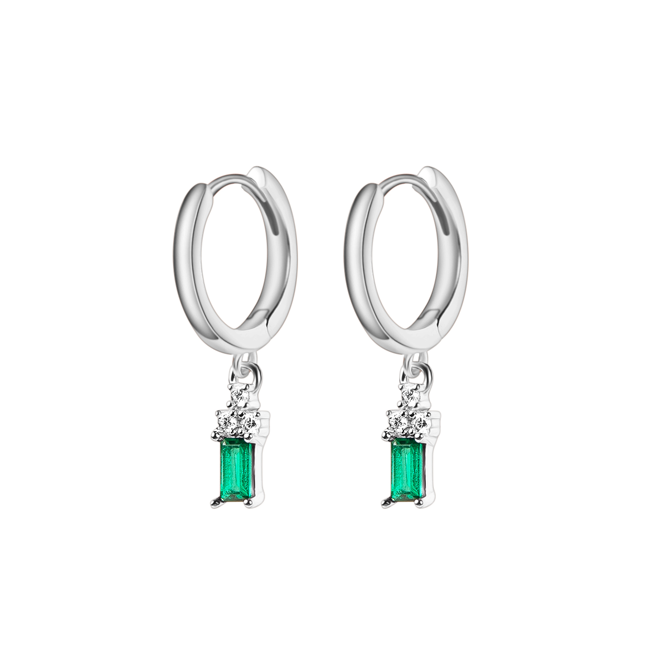 Jessica Hoop Earrings in Silver