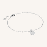Engravable Circle Charm Bracelet - Silver