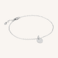 Engravable Circle Charm Bracelet - Silver