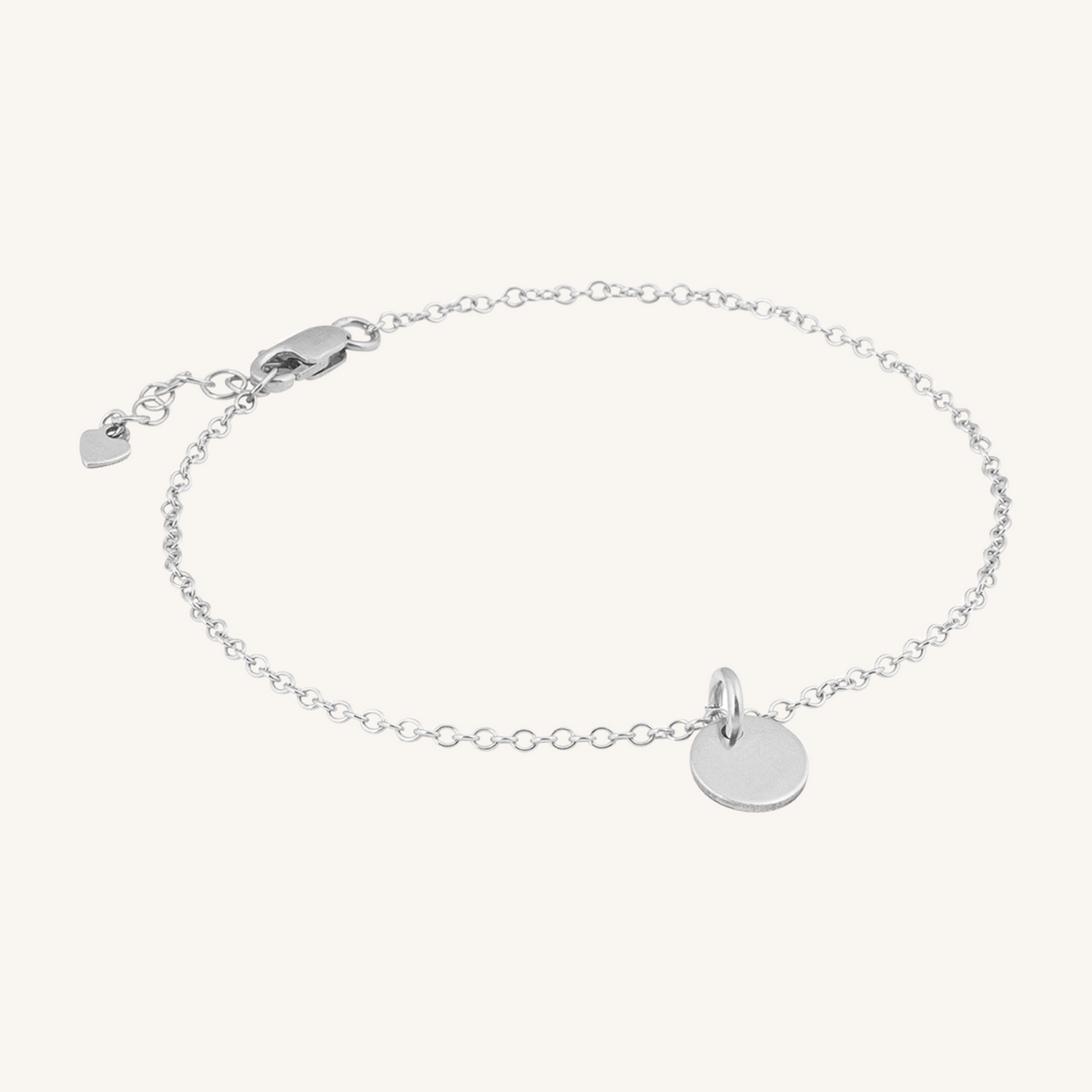 Engravable Circle Charm Bracelet - Silver