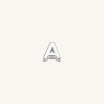 Letter A charm in silver