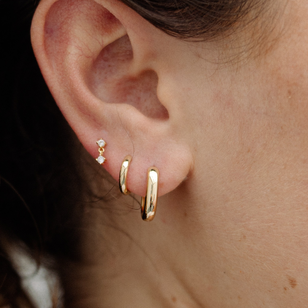 Aston Hoops Thick Gold Earrings - 14k Gold Filled