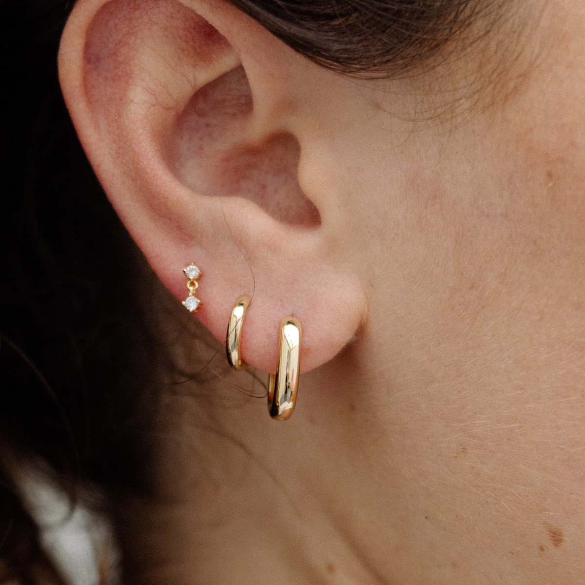 Aston Hoops Thick Gold Earrings - 14k Gold Filled