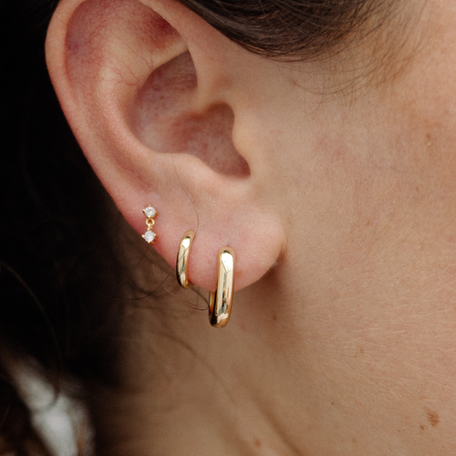 Aston Hoops Thick Gold Earrings - 14k Gold Filled