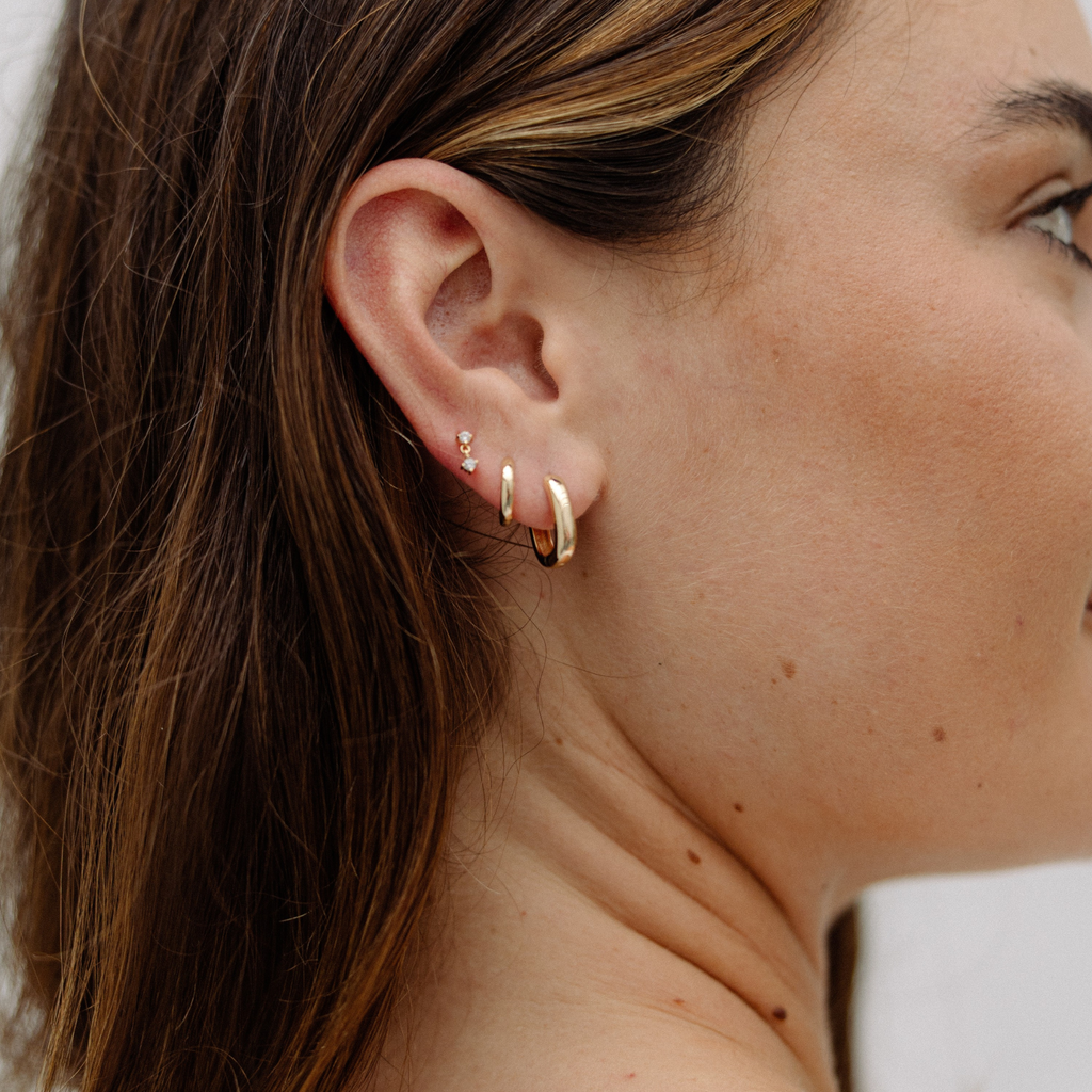 Aston Hoops Thick Gold Earrings - 14k Gold Filled