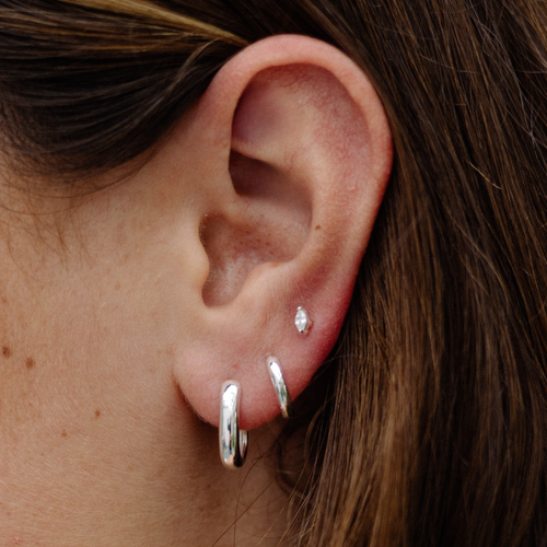 Aston Hoops Thick Silver Earrings - 925 Sterling Silver