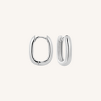 Aston Hoops Thick Silver Earrings - 925 Sterling Silver