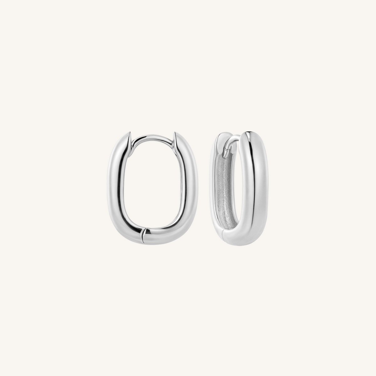 Aston Hoops Thick Silver Earrings - 925 Sterling Silver