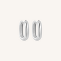 Aston Hoops Thick Silver Earrings - 925 Sterling Silver