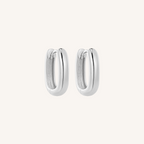 Aston Hoops Thick Silver Earrings - 925 Sterling Silver