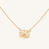August Birth Flower Necklace  - Poppy - 14k Gold Filled