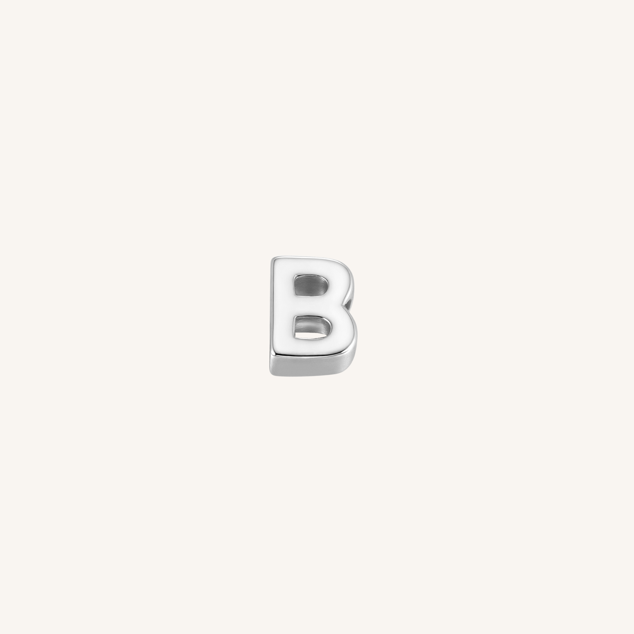 Letter B charm in silver
