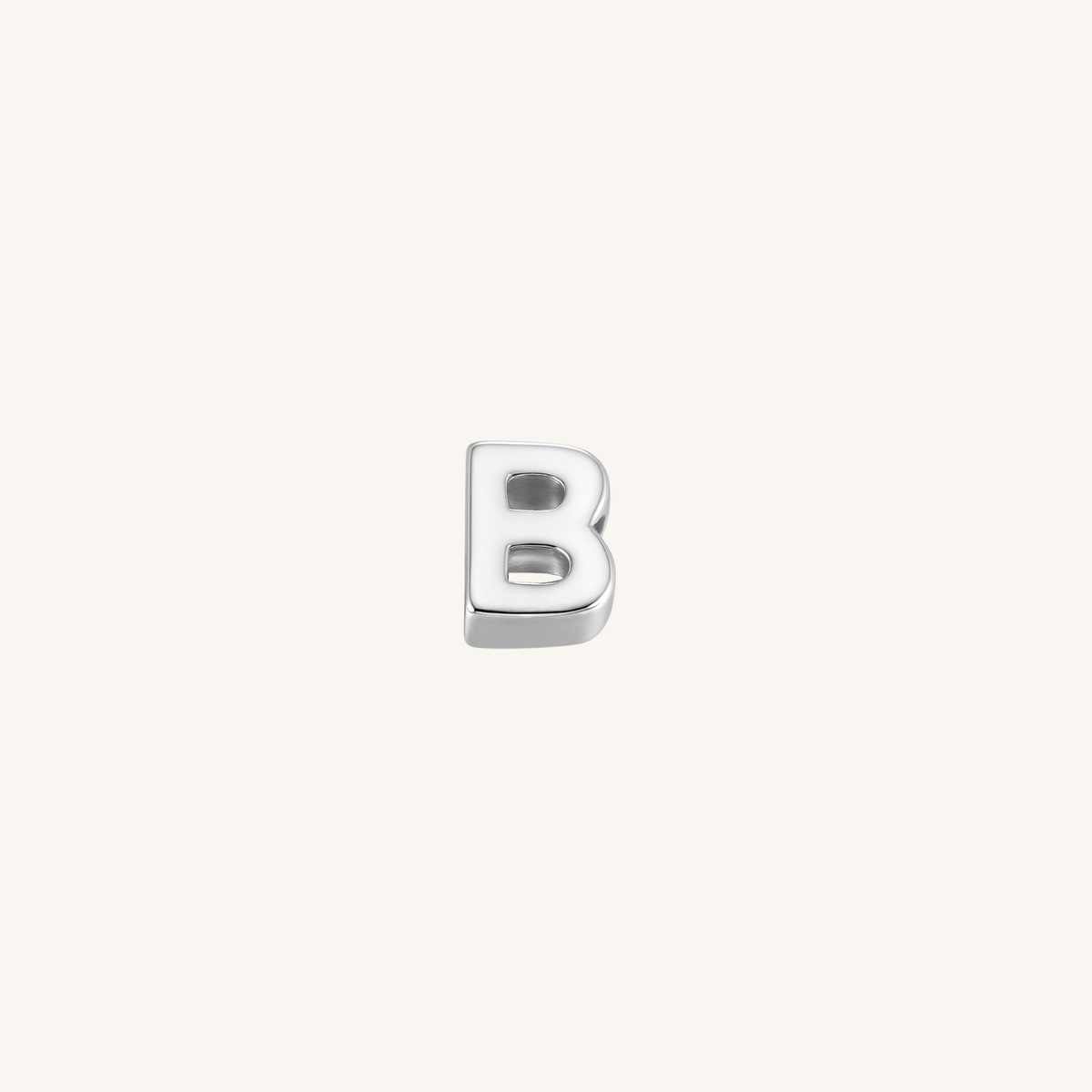 Letter B charm in silver