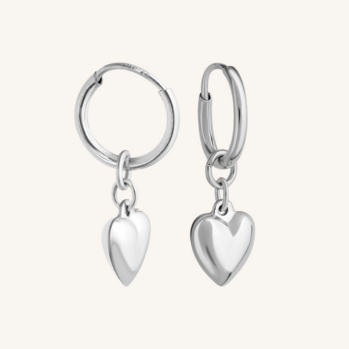 Baby Heart Hoops Mini - Silver
