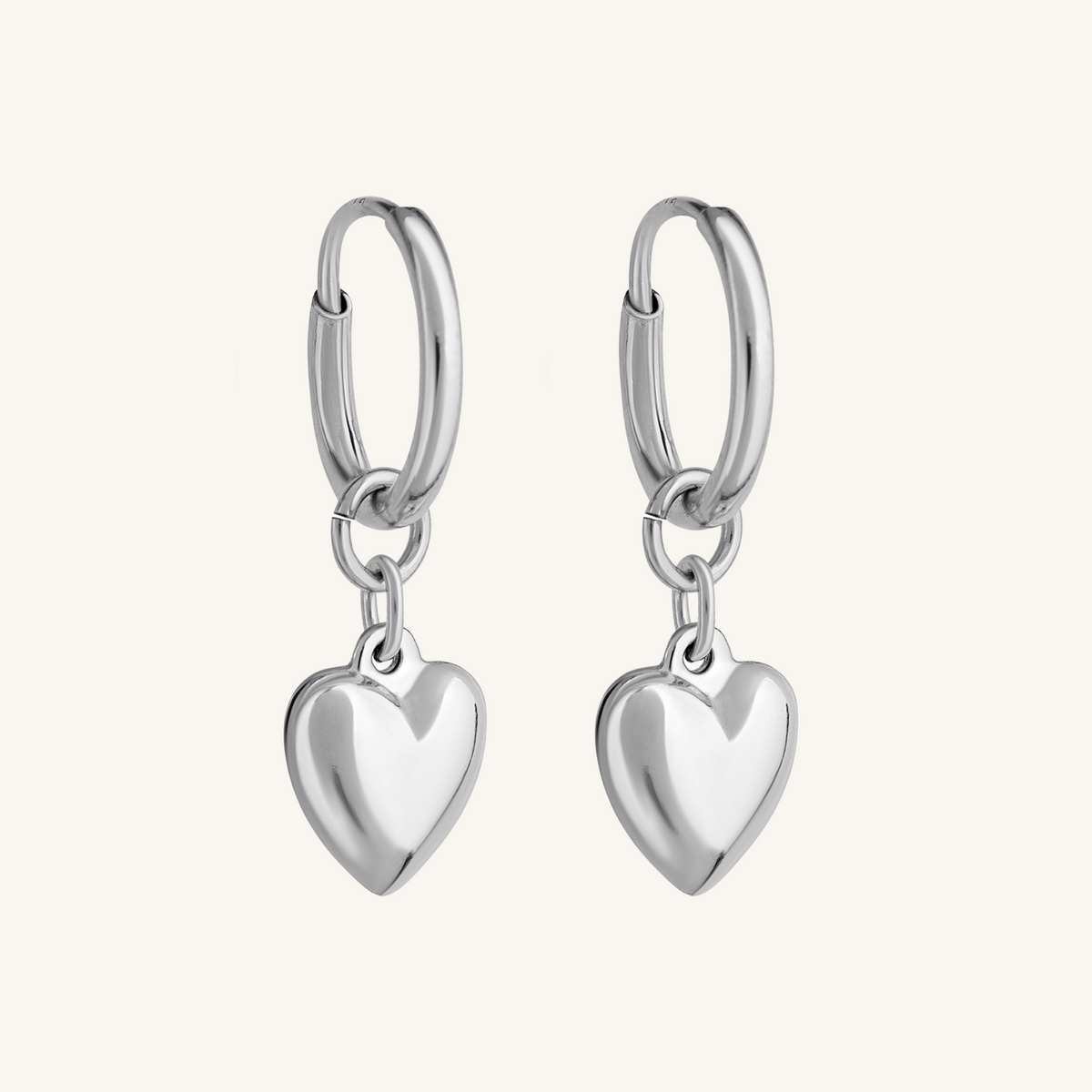 Baby Heart Hoops Mini - Silver