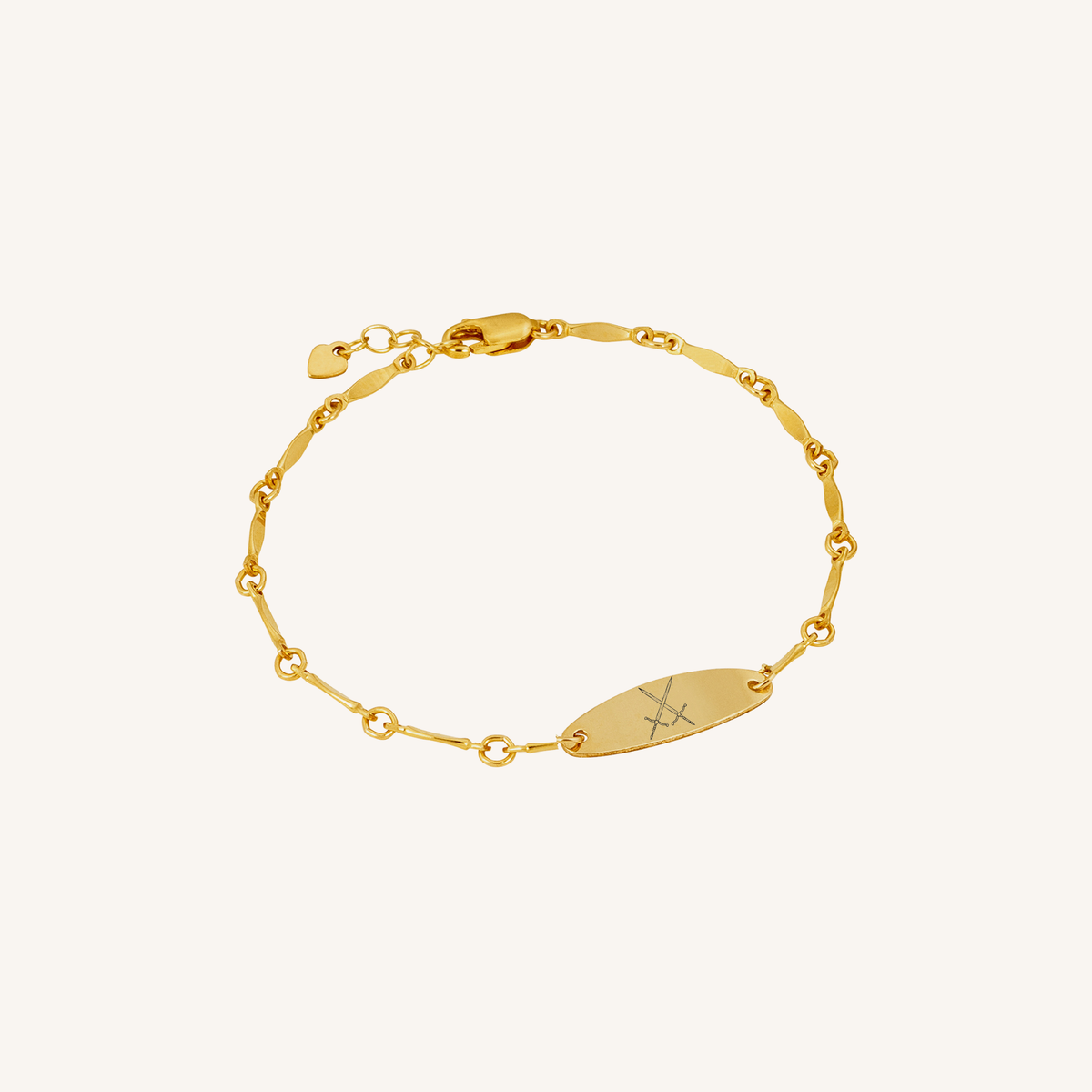 Newcastle Knights Engravable Oval Charm Bracelet - LIMITED EDITION - Gold