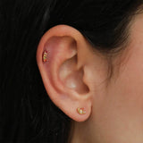 Loving Embrace Barbell Earring in Gold