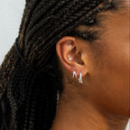 Model wearing Brittany Earrings - Silver