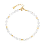 Cassie Freshwater Pearl Bracelet with Silver Beads