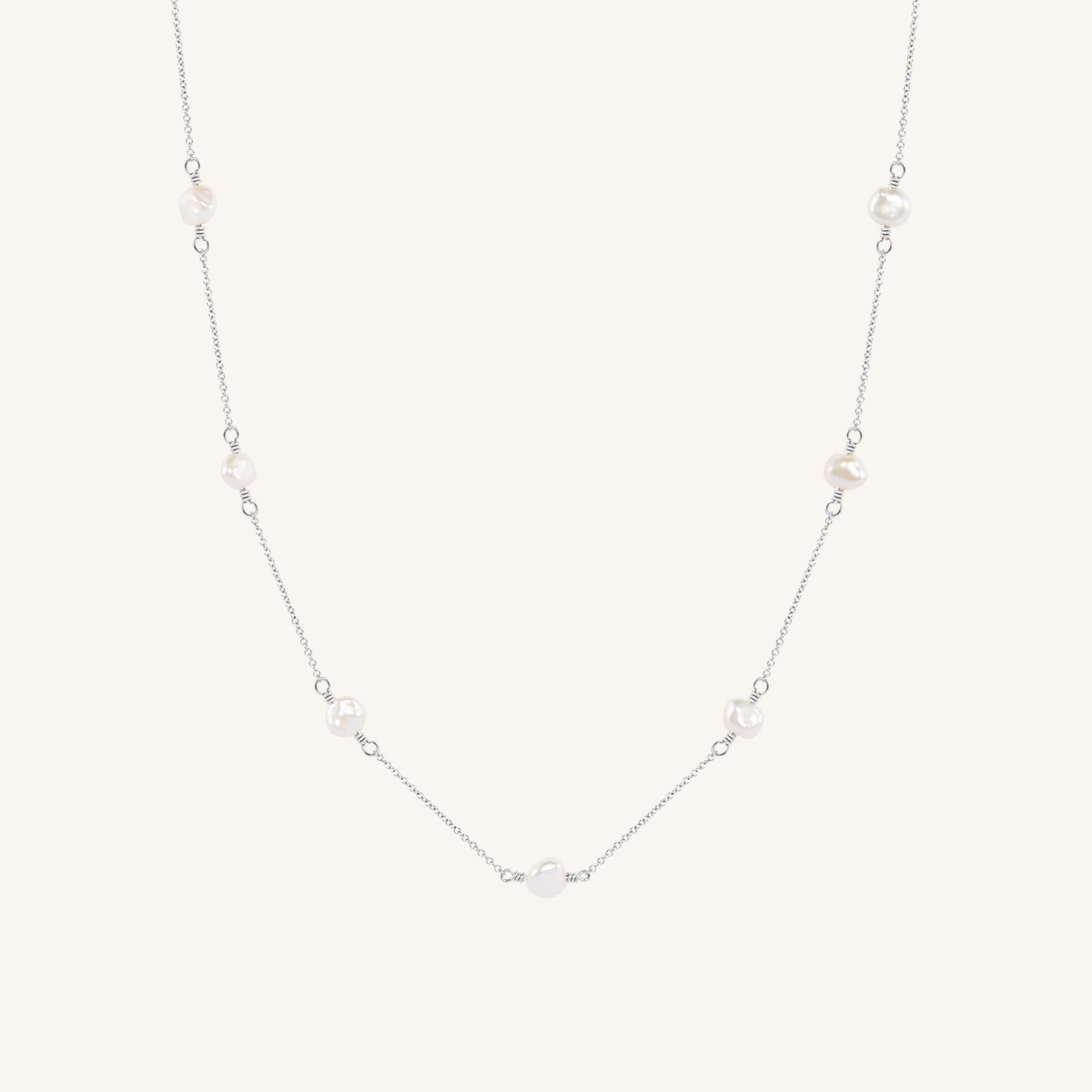 Cleo Freshwater Pearl Necklace - Silver
