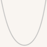 Clio Large Curb Necklace - Silver