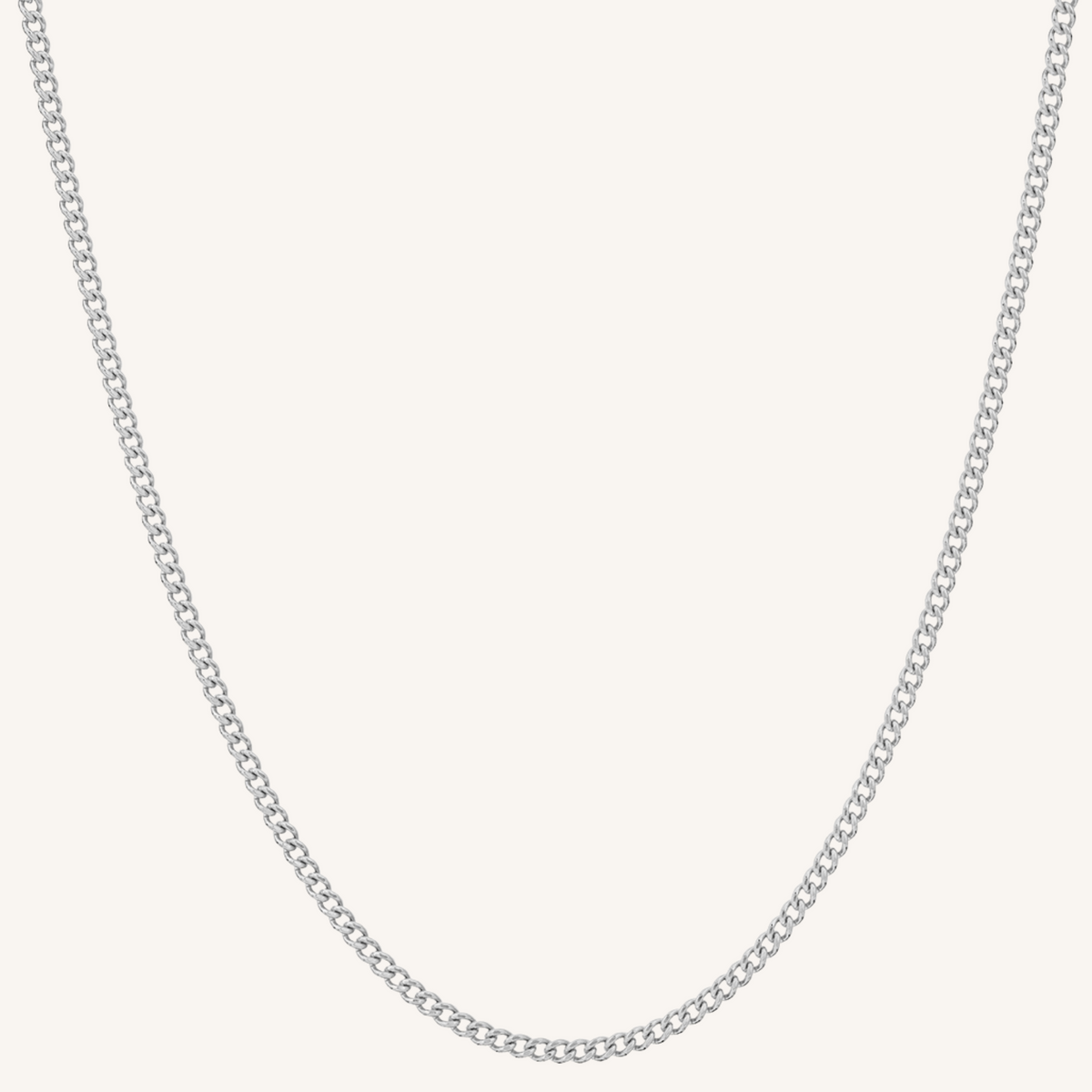 Clio Large Curb Necklace - Silver