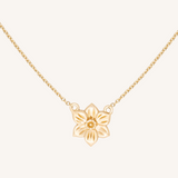December Birth Flower Necklace  - Narcissus - 14k Gold Filled