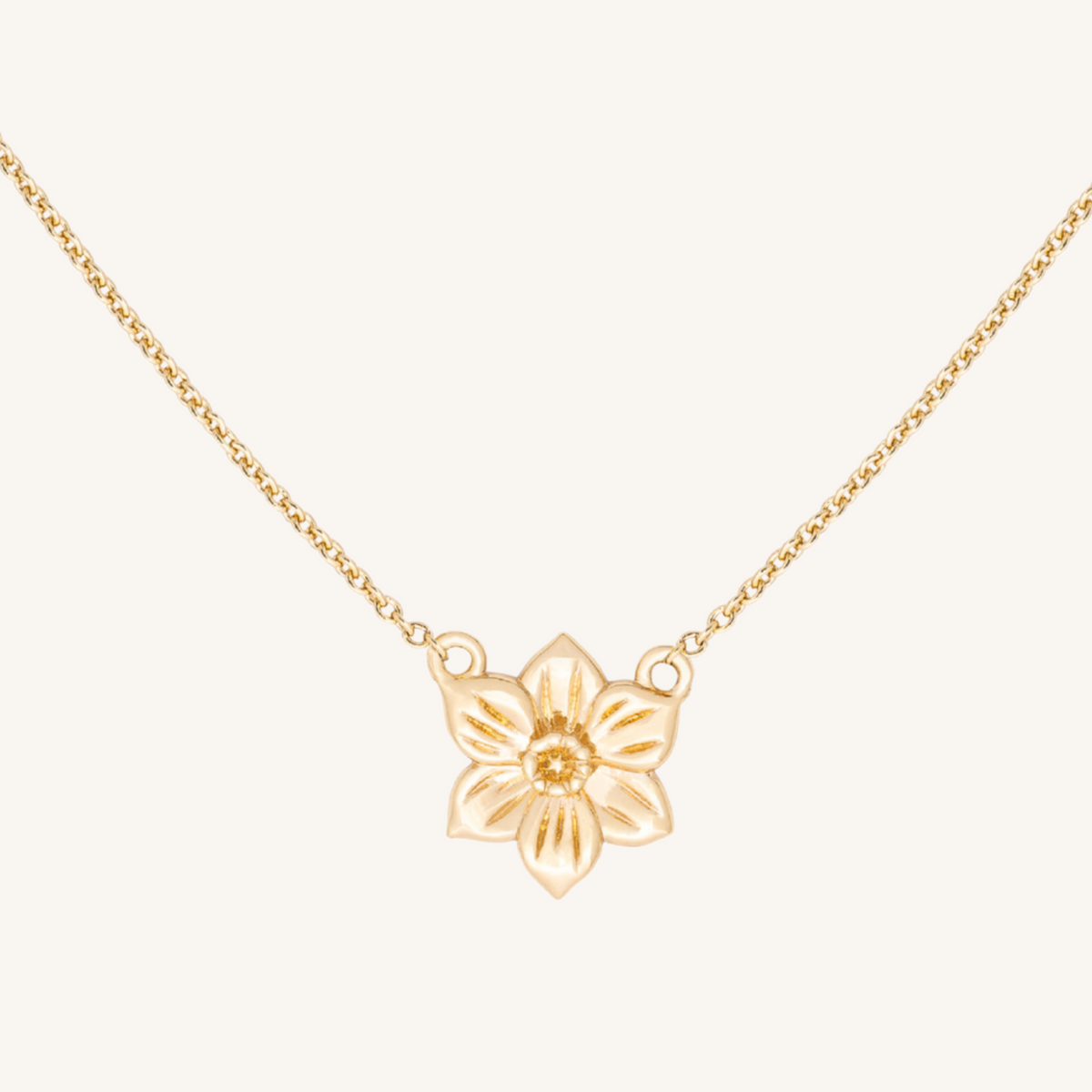 December Birth Flower Necklace | Narcissus - 14k Gold Filled