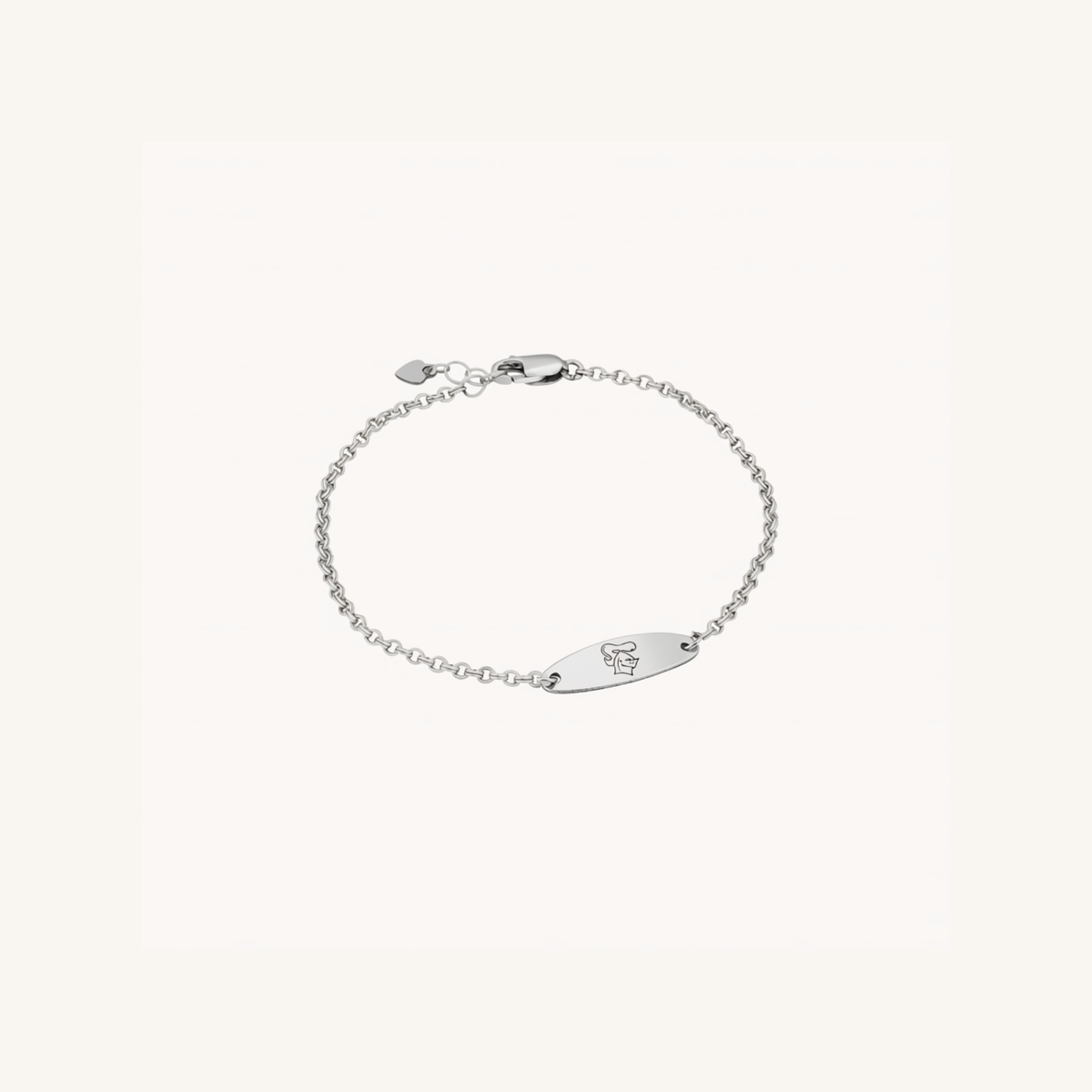 Newcastle Knights Engravable Oval Charm Bracelet - LIMITED EDITION - Silver