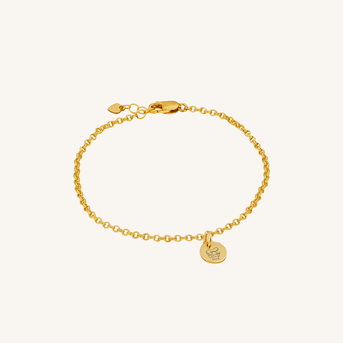 Newcastle Knights Engravable Circle Charm Bracelet - LIMITED EDITION - Gold
