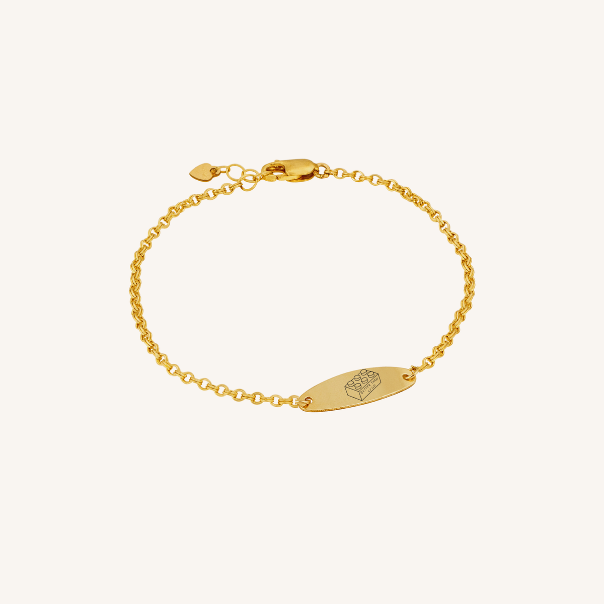 Newcastle Knights Engravable Oval Charm Bracelet - LIMITED EDITION - Gold