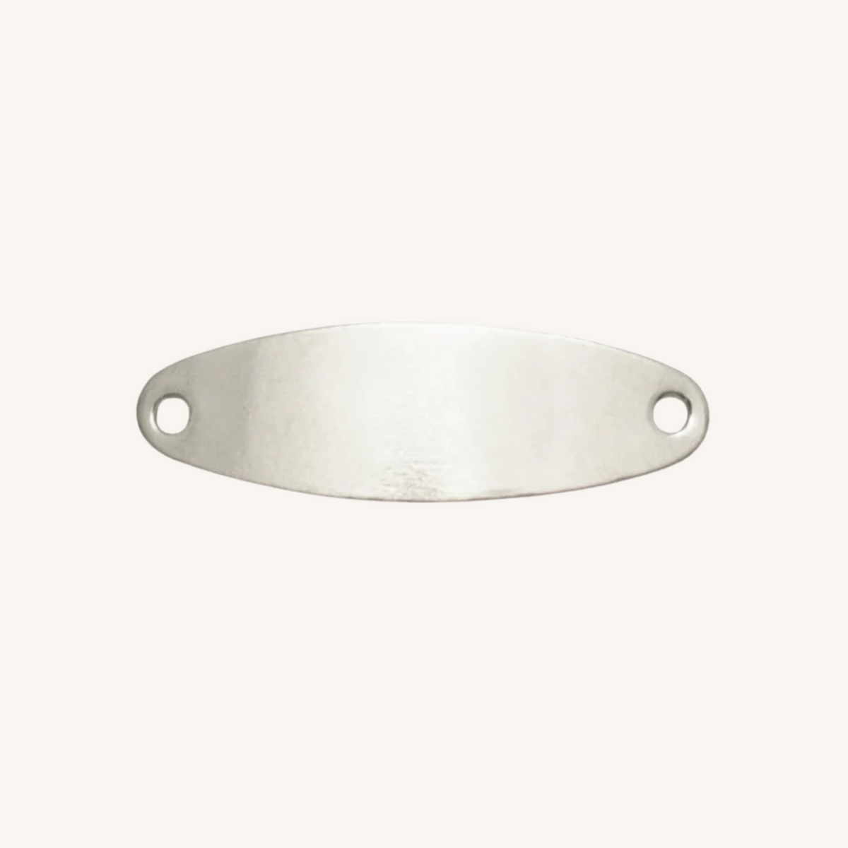 Engravable Connecting Oval Charm - Silver