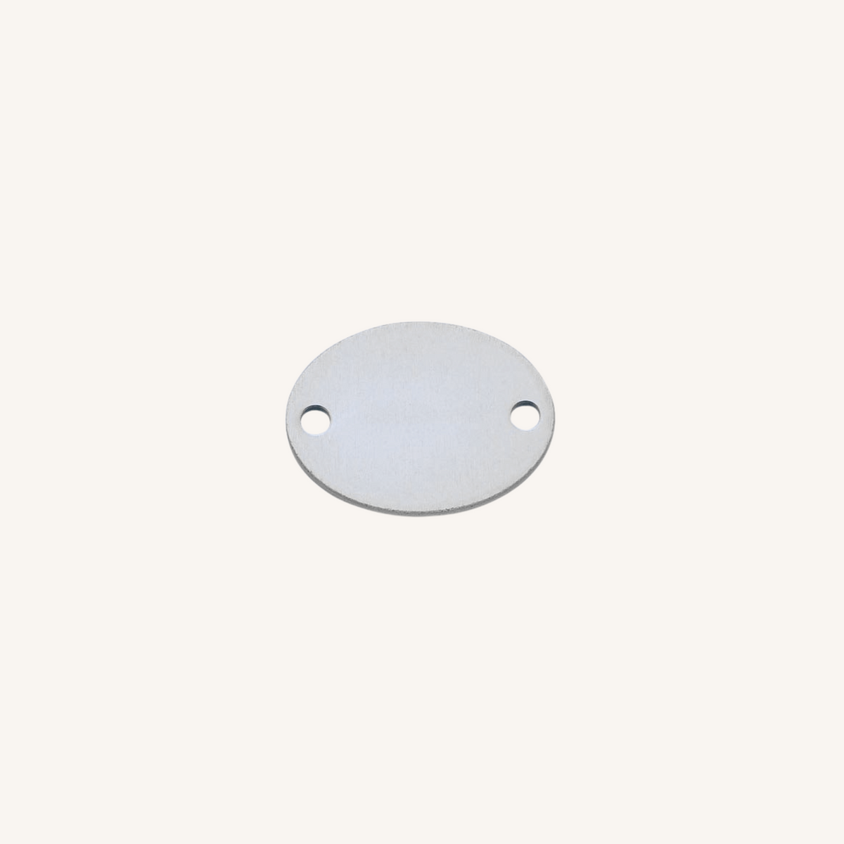 Engravable Connecting Oval Charm - Silver