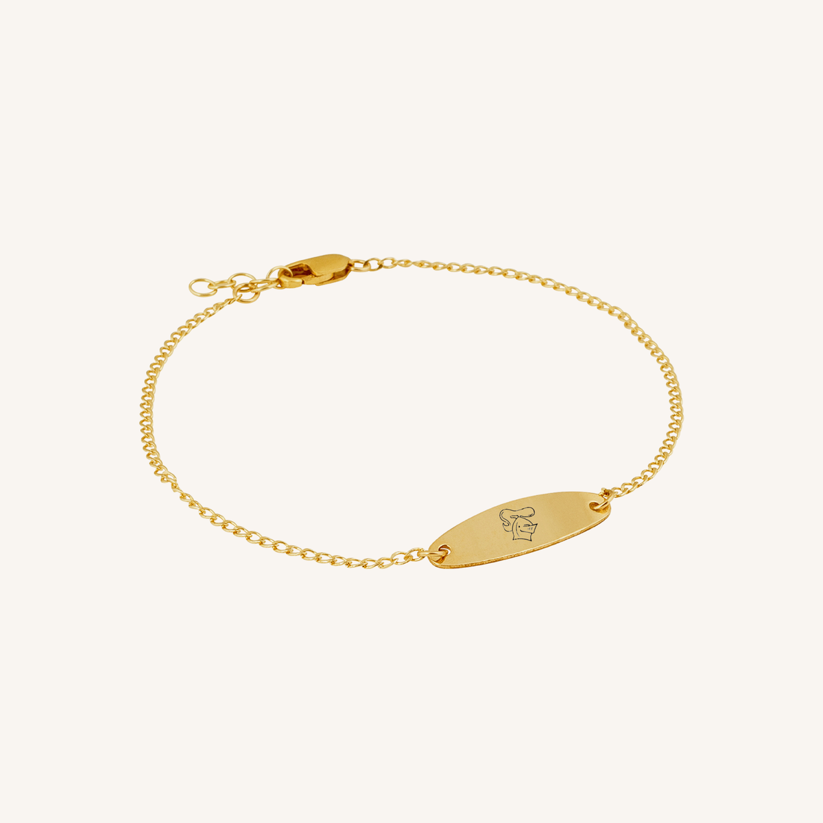 Newcastle Knights Engravable Oval Charm Bracelet - LIMITED EDITION - Gold