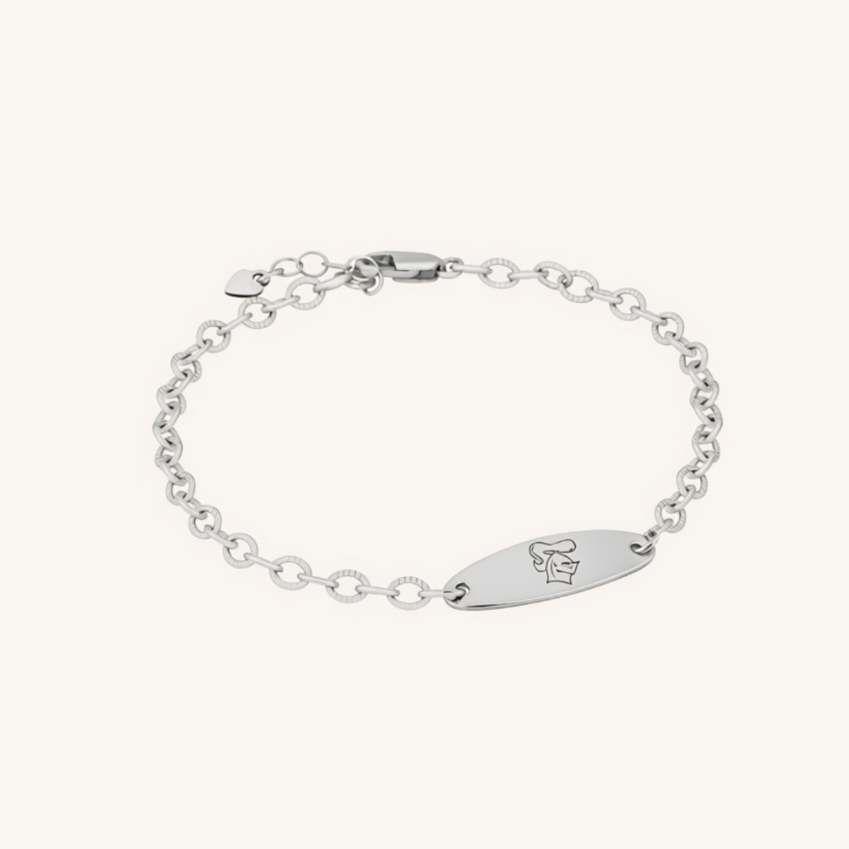 Newcastle Knights Engravable Oval Charm Bracelet - LIMITED EDITION - Silver