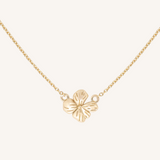 February Birth Flower Necklace  - Violet - 14k Gold Filled