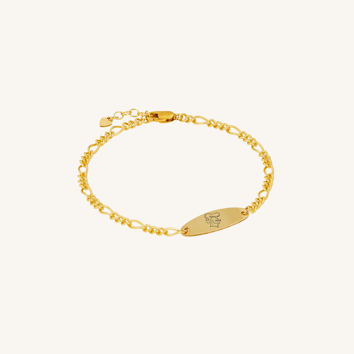 Newcastle Knights Engravable Oval Charm Bracelet - LIMITED EDITION - Gold