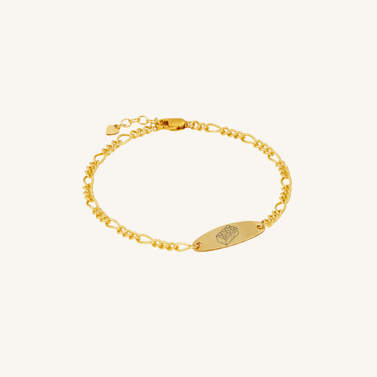 Newcastle Knights Engravable Oval Charm Bracelet - LIMITED EDITION - Gold