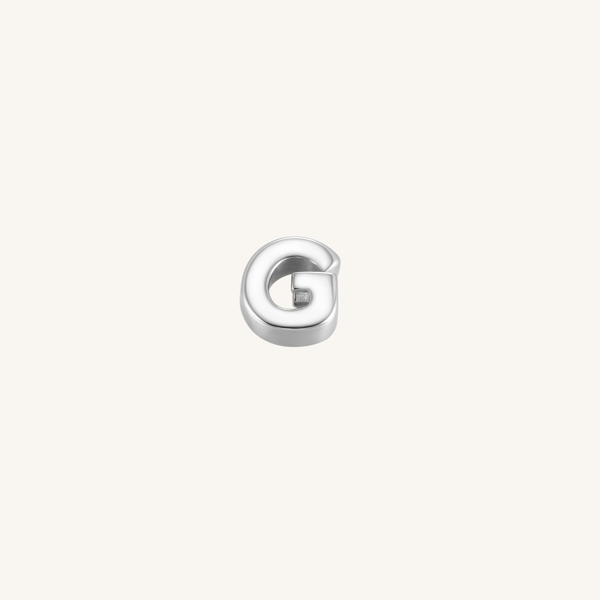 Letter G charm in silver