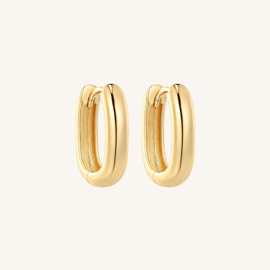 Aston Hoops Thick Gold Earrings - 14k Gold Filled