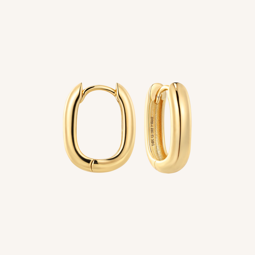 Aston Hoops Thick Gold Earrings - 14k Gold Filled